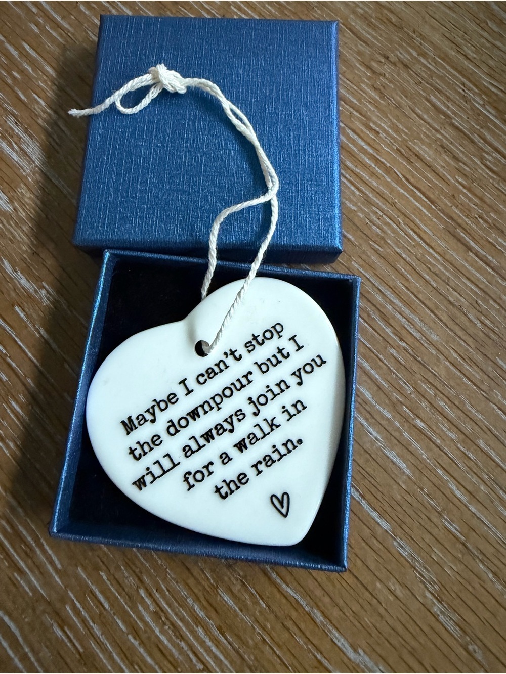 Heart Sentiment Hanging Ornament - White - Home Holiday
